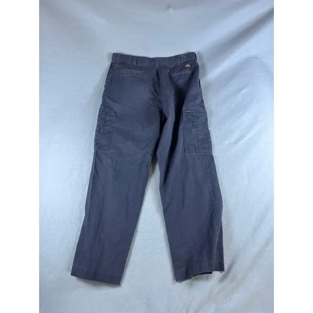 Dickies Cargo Pants Mens 36x32 Gray Straight Leg Relaxed Twill Utility Workwear